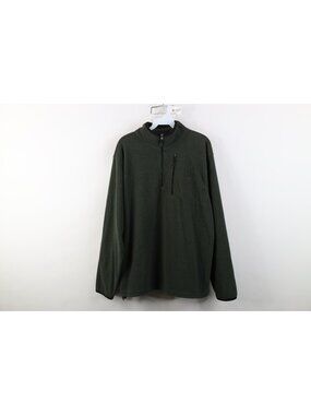 Vtg 90s Y2K Ducks Unlimited Mens Large Spell Out 1/4 Zip Fleece Sweater Green